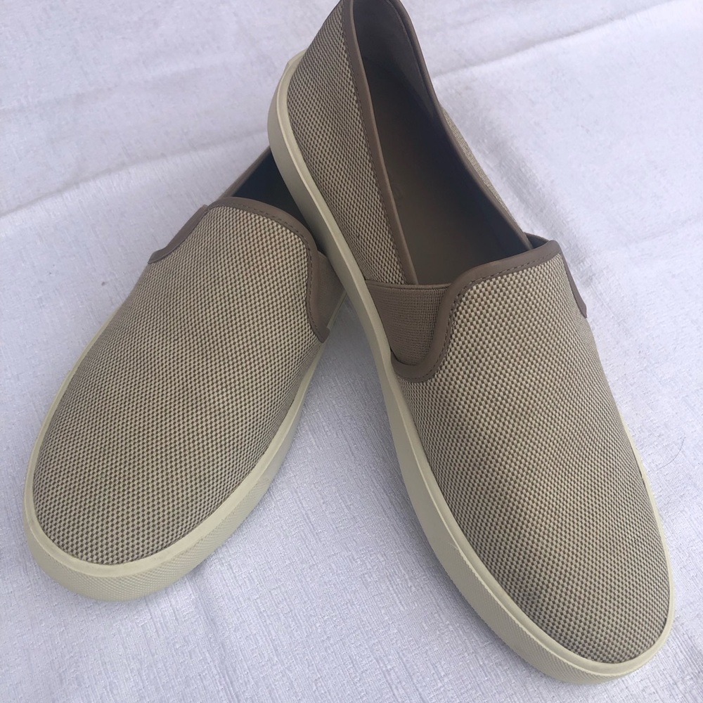 Vince Tan Slip-On Loafers with Elastic Panels